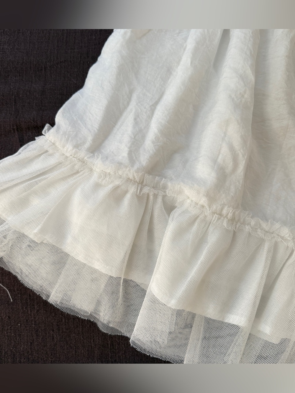 Y2K Mine White Babydoll Mini Dress Tulle Coquette Fairycore M - Picture 2 of 11